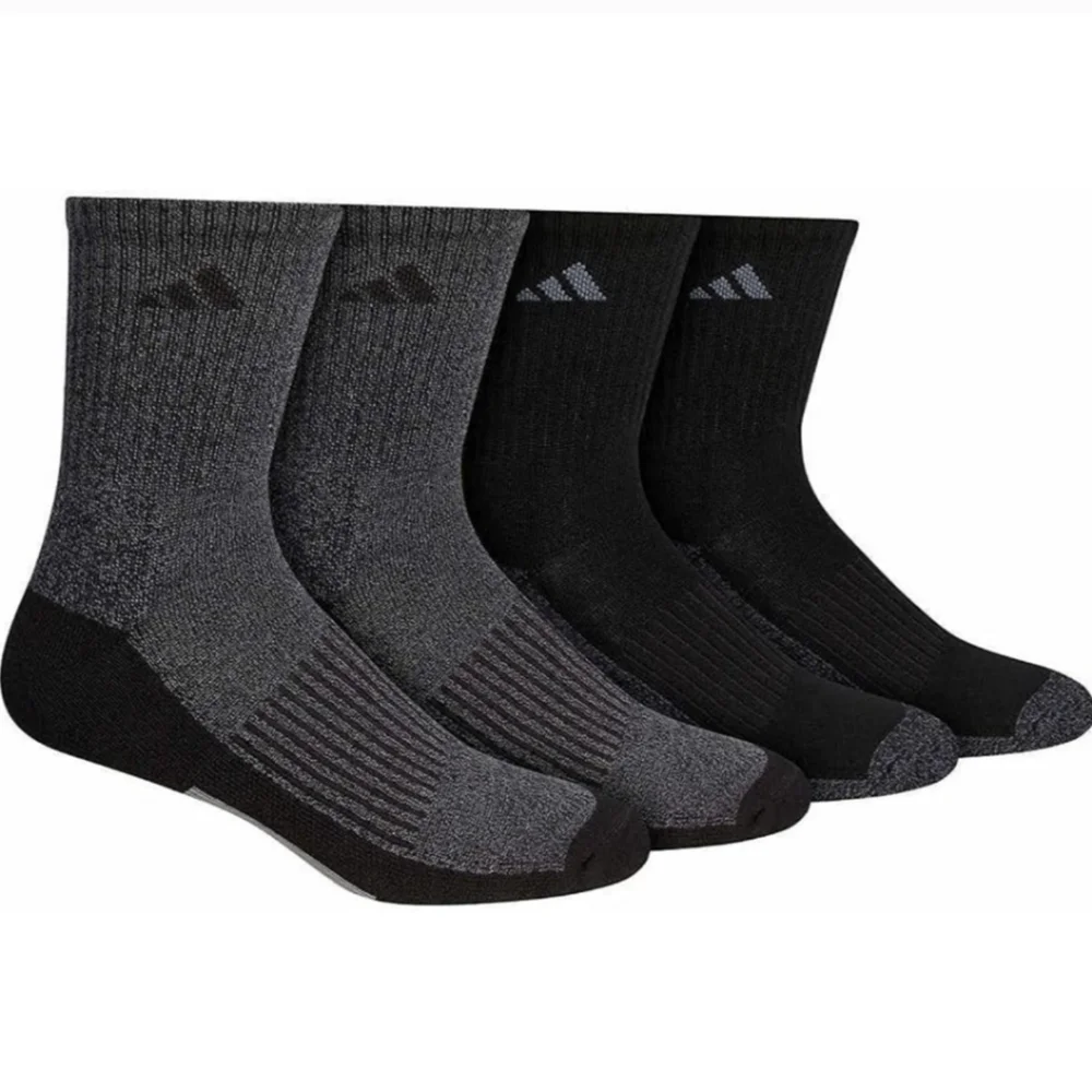 Socks by Adidas Mens 4 Pair Performance High Quarter Length grey black